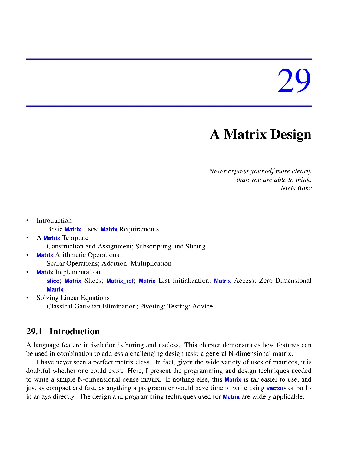 29. A Matrix Design