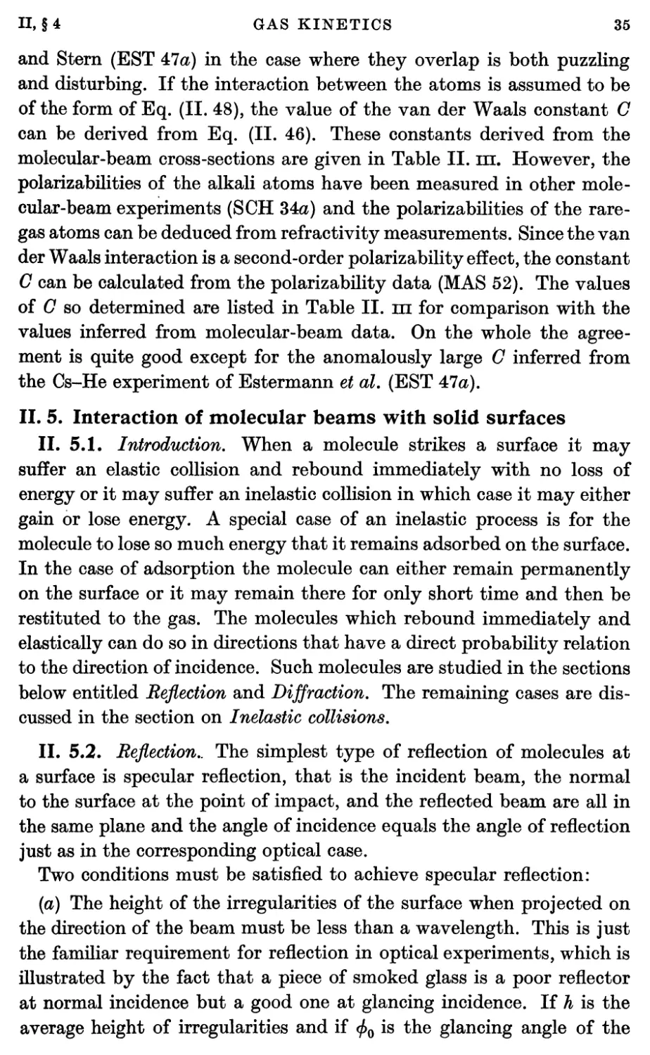 II.5. Interaction of Molecular Beams with Solid Surfaces
II.5.2. Reflection