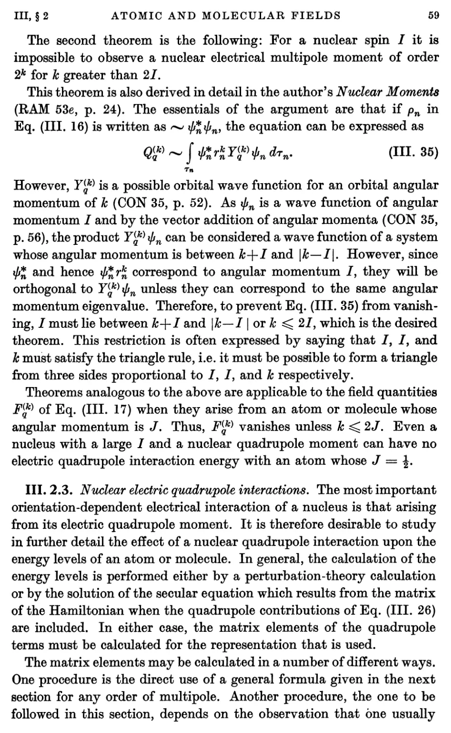 III.2.3. Nuclear electric quadrupole interactions
