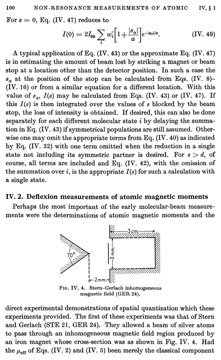 IV.2. Deflexion Measurements of Atomic Magnetic Moments