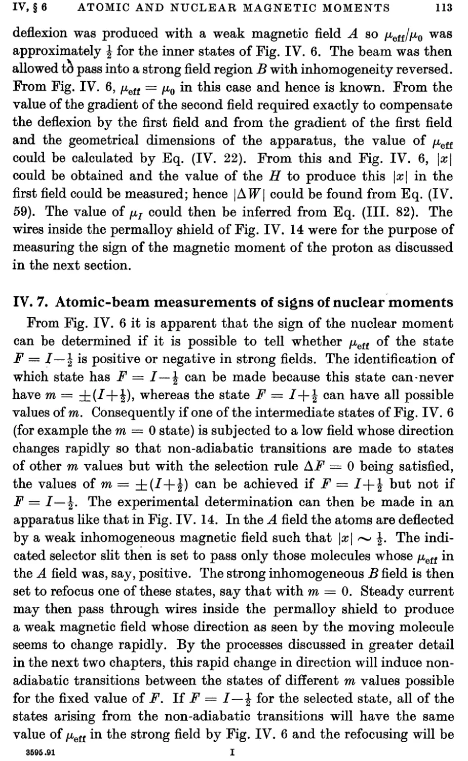 IV.7. Atomic-beam Measurements of Signs of Nuclear Moments