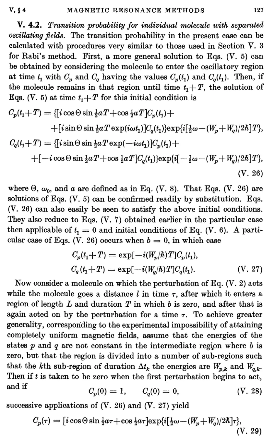 V.4.2. Transition probability for individual molecule with separated oscillating fields