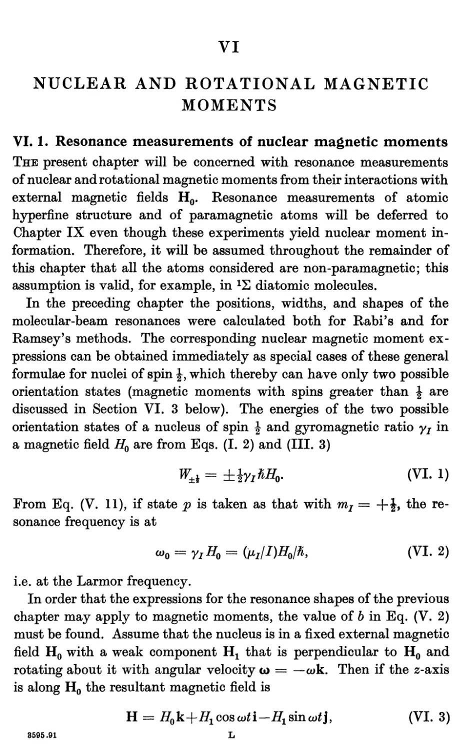 VI. NUCLEAR AND ROTATIONAL MAGNETIC MOMENTS