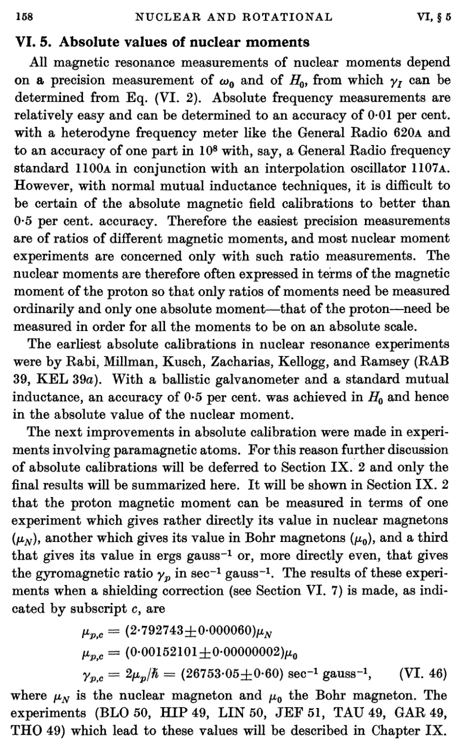 VI.5. Absolute Values of Nuclear Moments