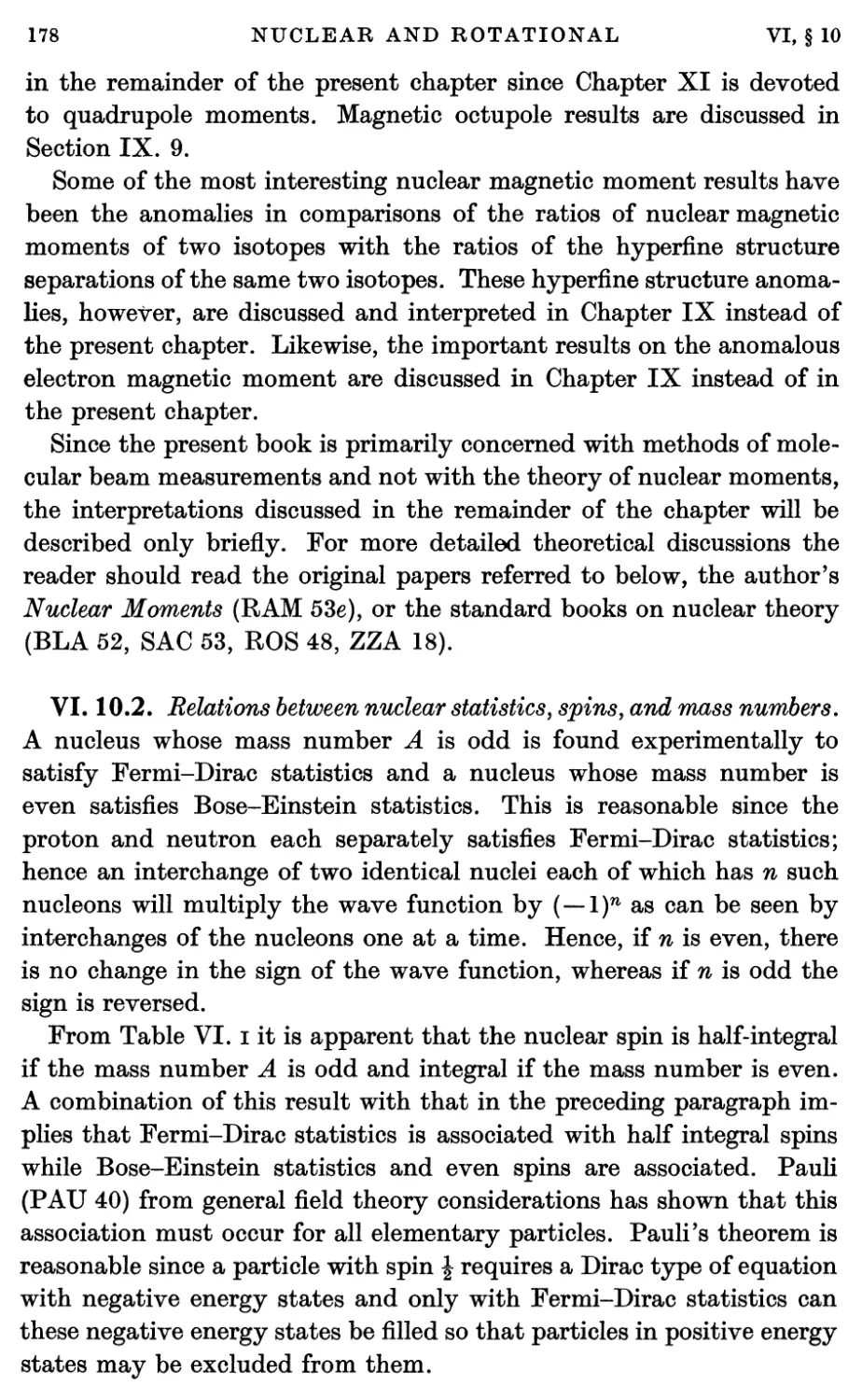 VI.10.2. Relations between nuclear statistics, spins, and mass numbers