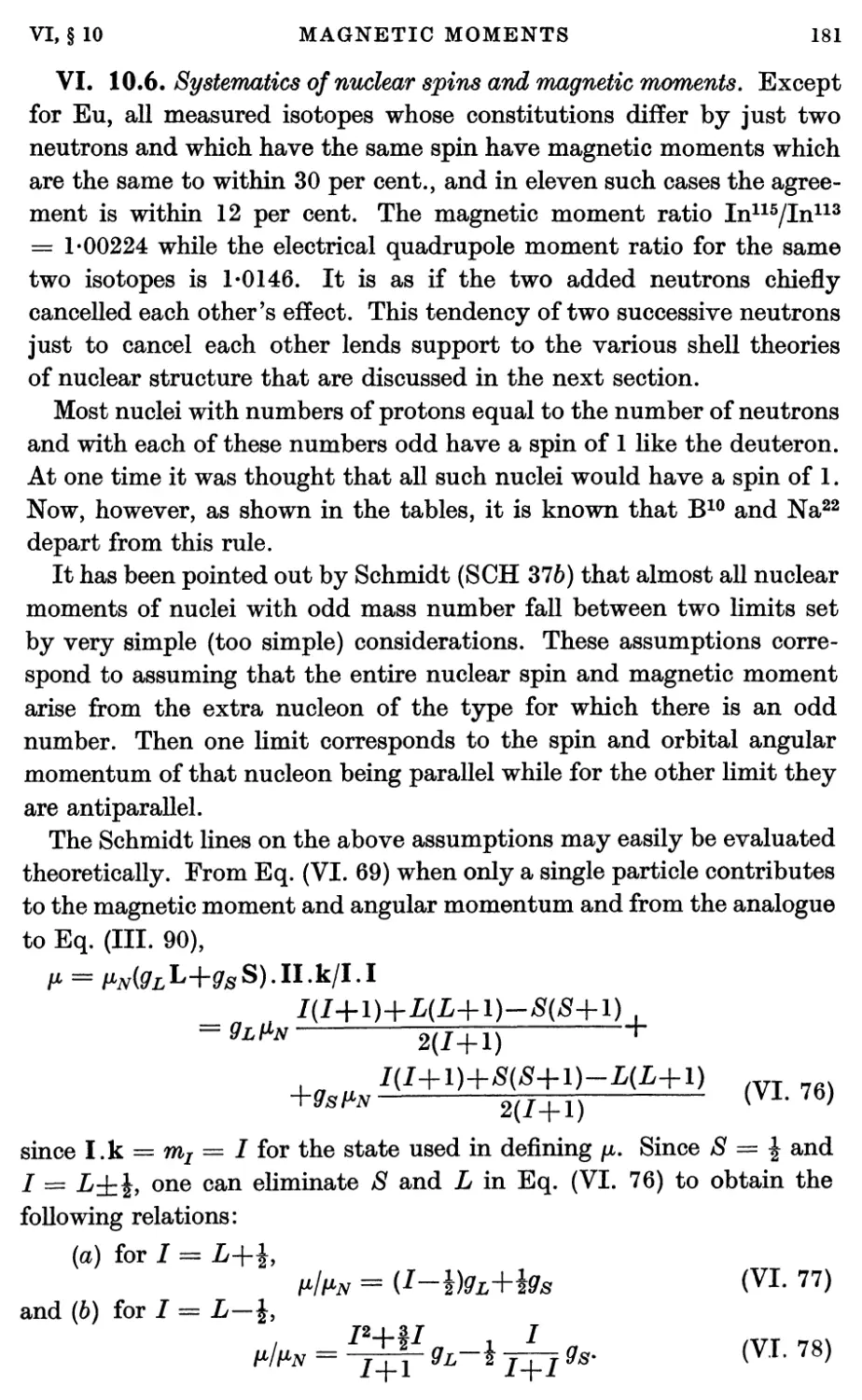 VI.10.6. Systematics of nuclear spins and magnetic moments