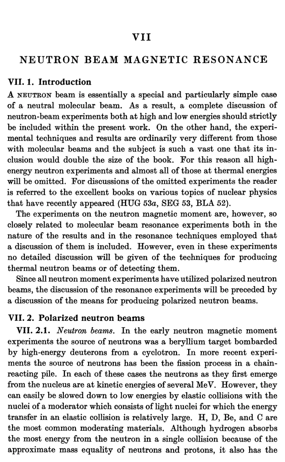 VII. NEUTRON-BEAM MAGNETIC RESONANCE
VII.2. Polarized Neutron Beams