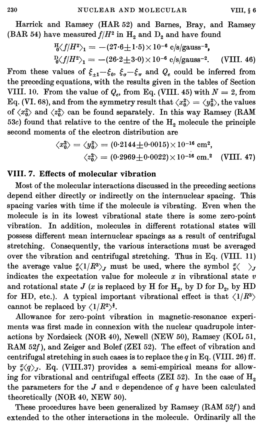 VIII.7. Effects of Molecular Vibration