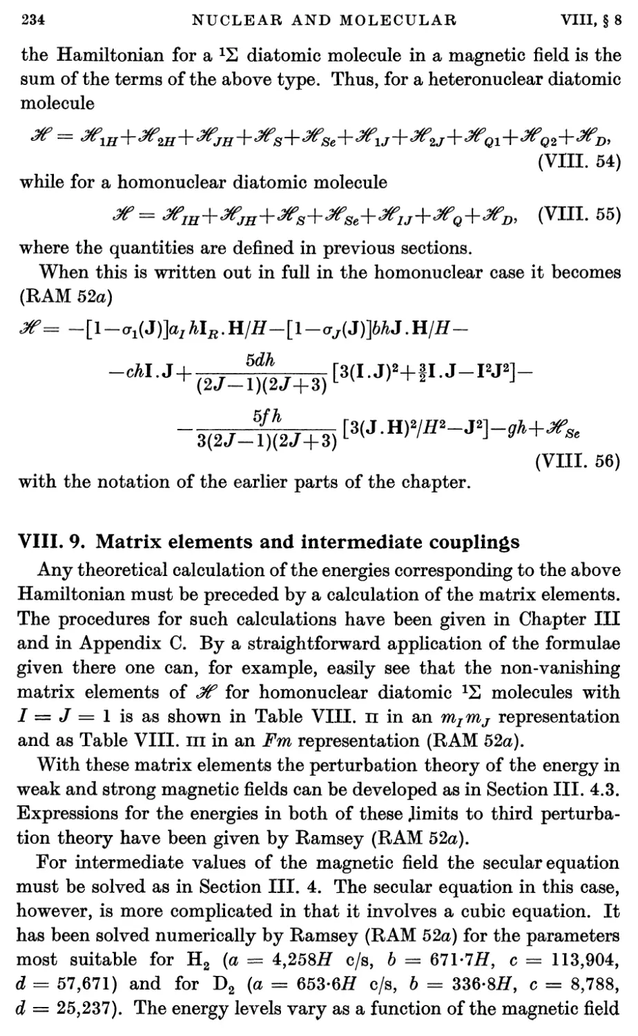 VIII.9. Matrix Elements and Intermediate Couplings