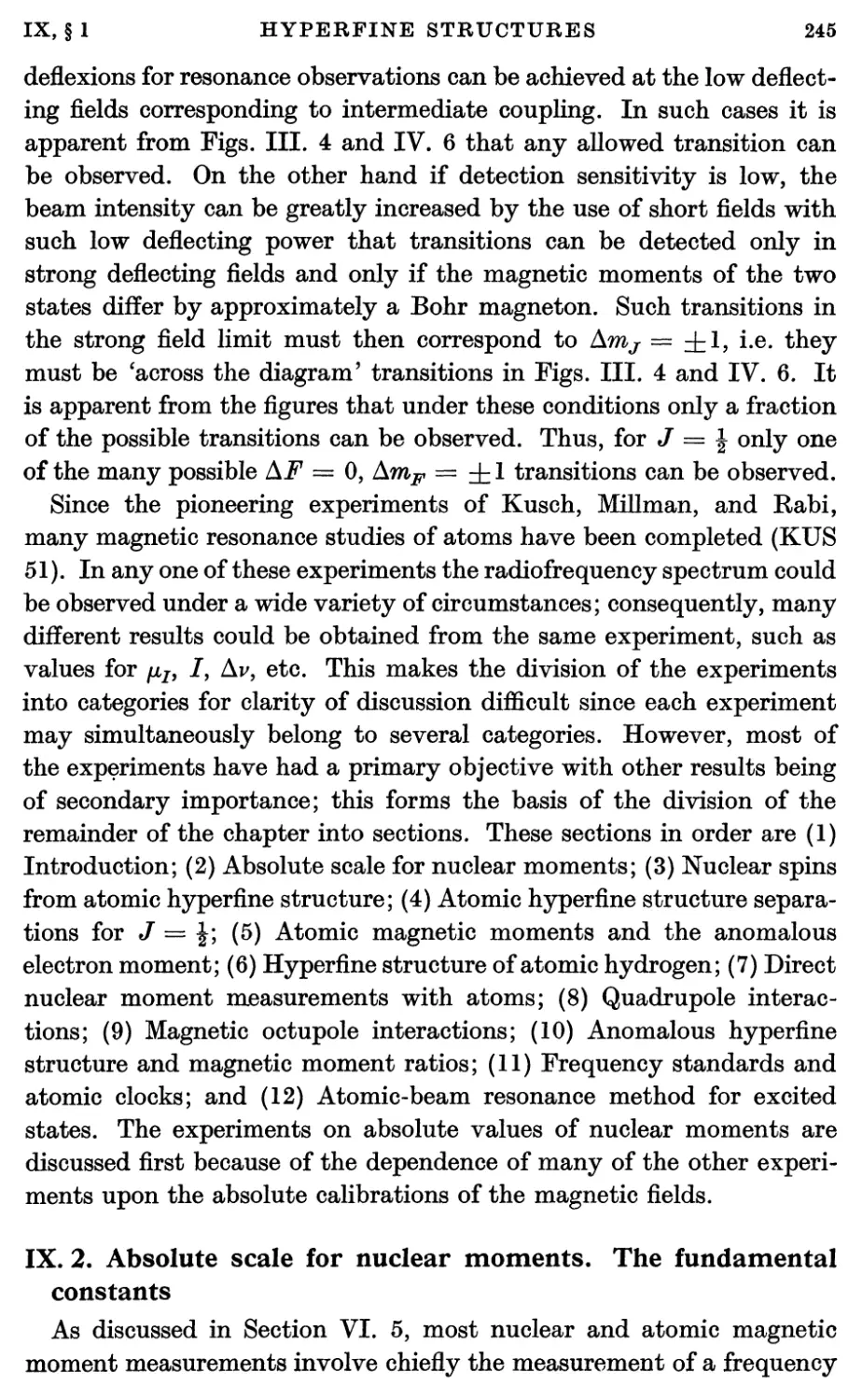 IX.2. Absolute Scale for Nuclear Moments. The Fundamental Constants