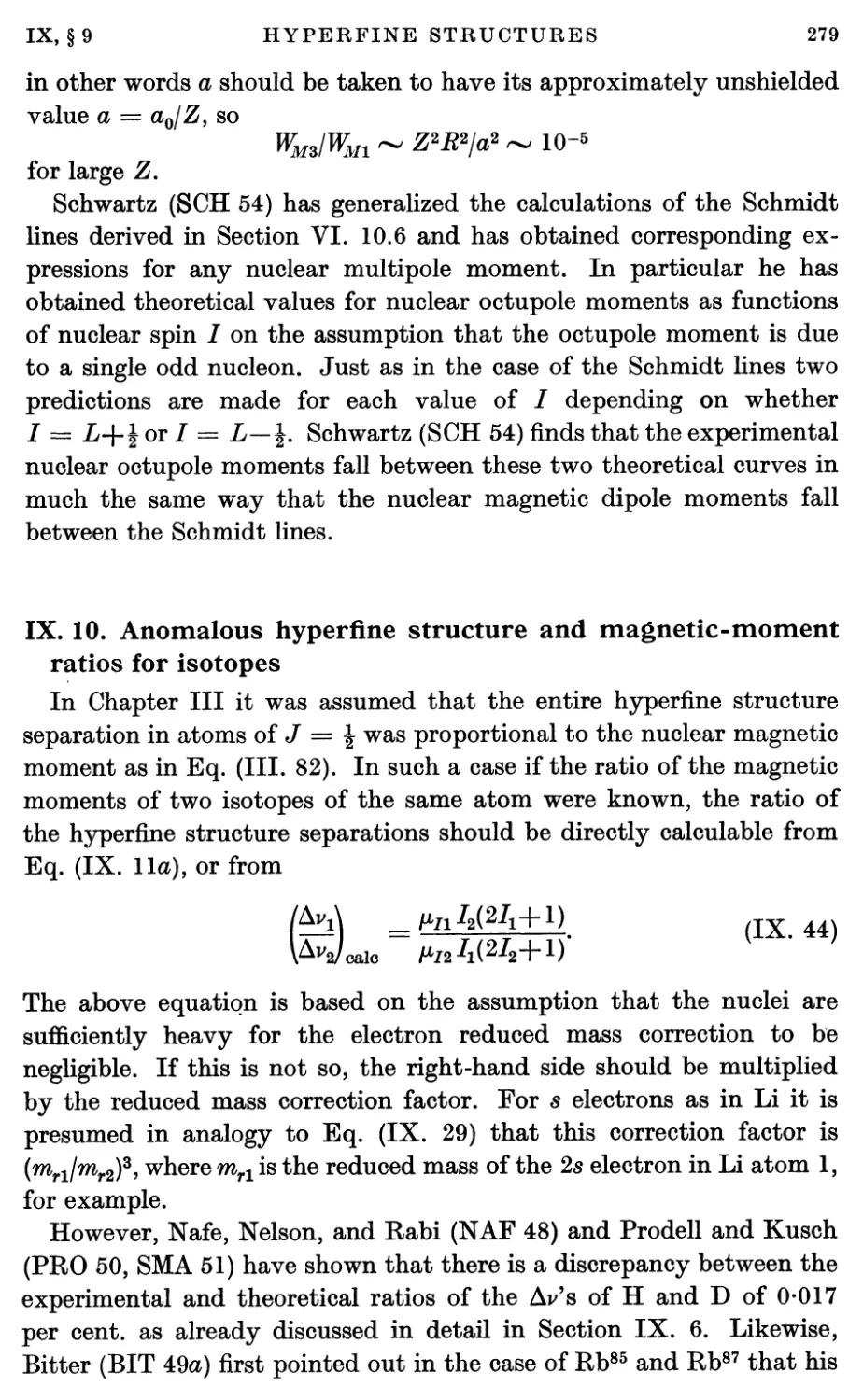 IX.10. Anomalous Hyperfine Structure and Magnetic-moment Ratios for Isotopes