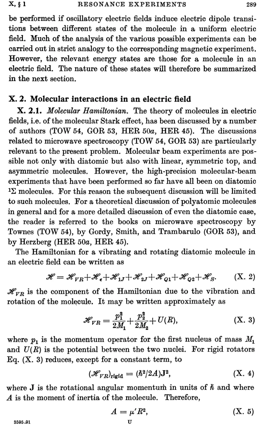 X.2. Molecular Interactions in an Electric Field