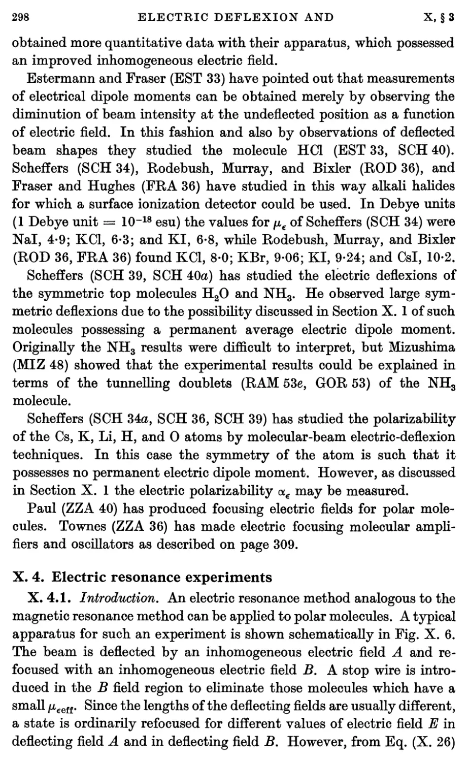 X.4. Electric Resonance Experiments
