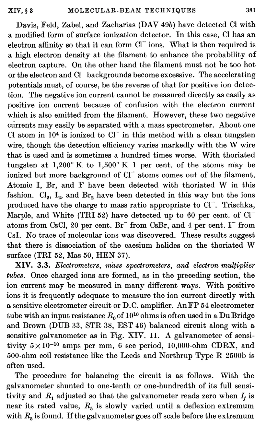 XIV.3.3. Electrometers, mass spectrometers, and electron multiplier tubes