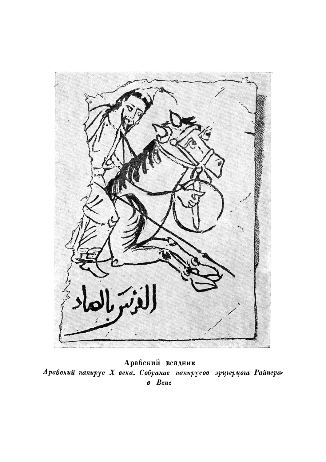 Вклейка. Арабский всадник. Арабский папирус X века