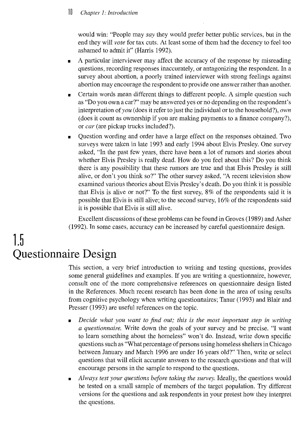 1.5 Questionnaire Design