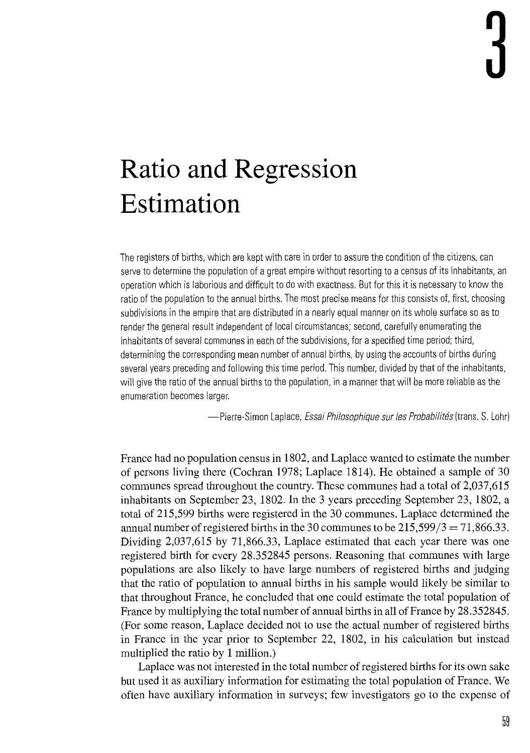 3 Ratio and Regression Estimation