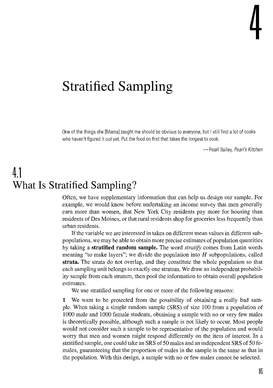 4 Stratified Sampling