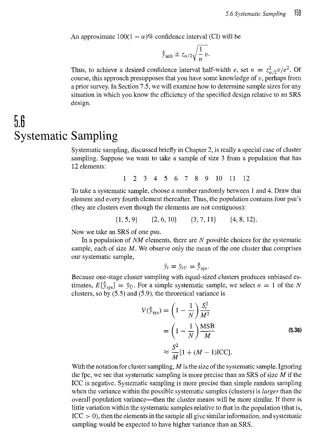 5.6 Systematic Sampling