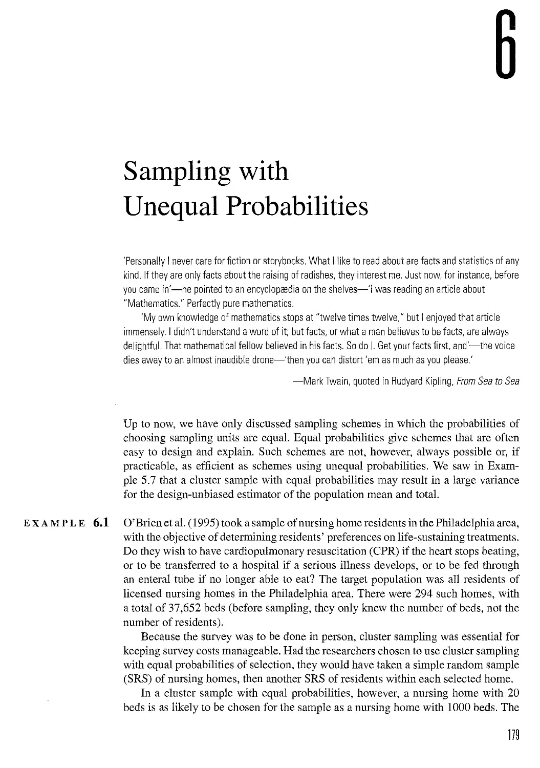 6 Sampling with Unequal Probabilities