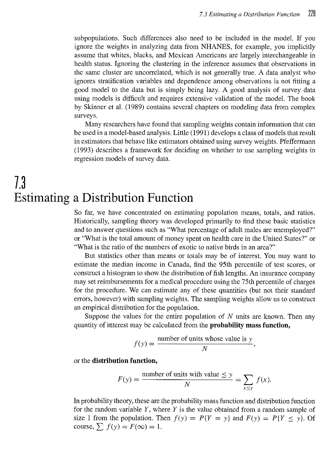 7.3 Estimating a Distribution Function