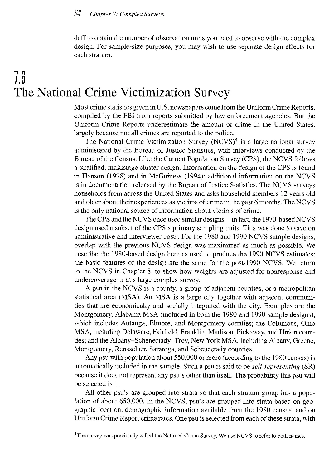 7.6 The National Crime Victimization Survey