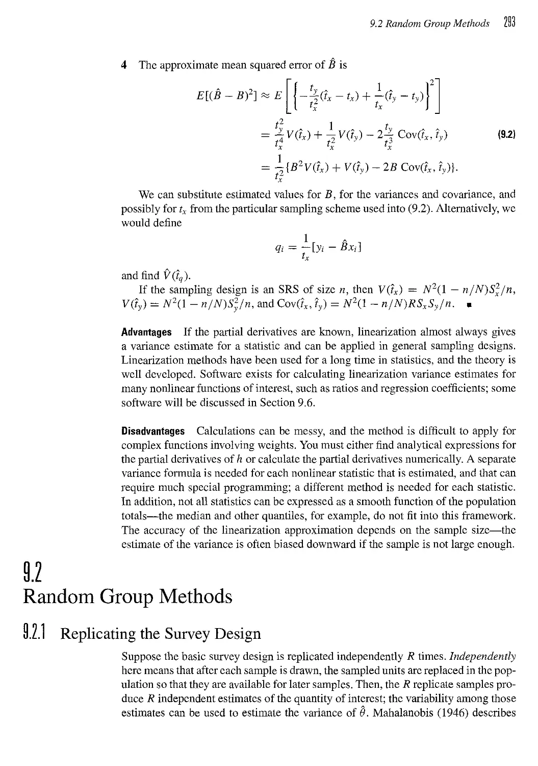9.2 Random Group Methods