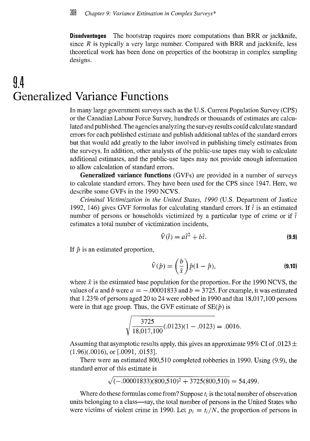 9.4 Generalized Variance Functions