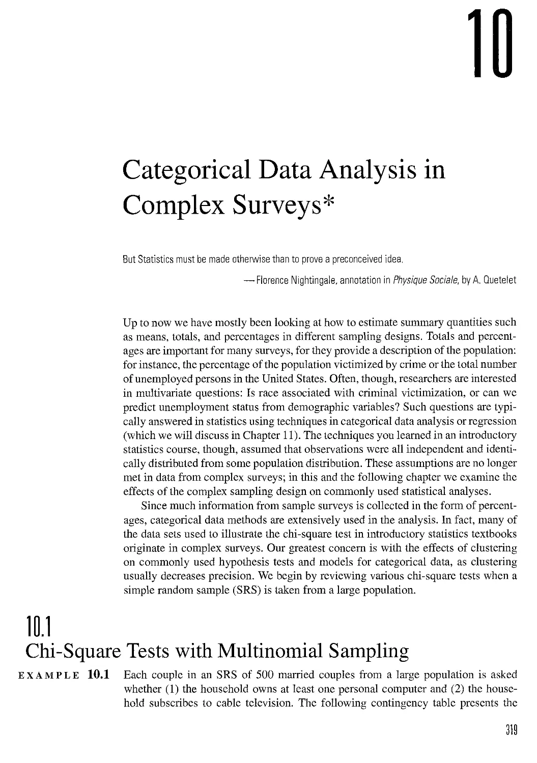 10 Categorical Data Analysis in Complex Surveys*
