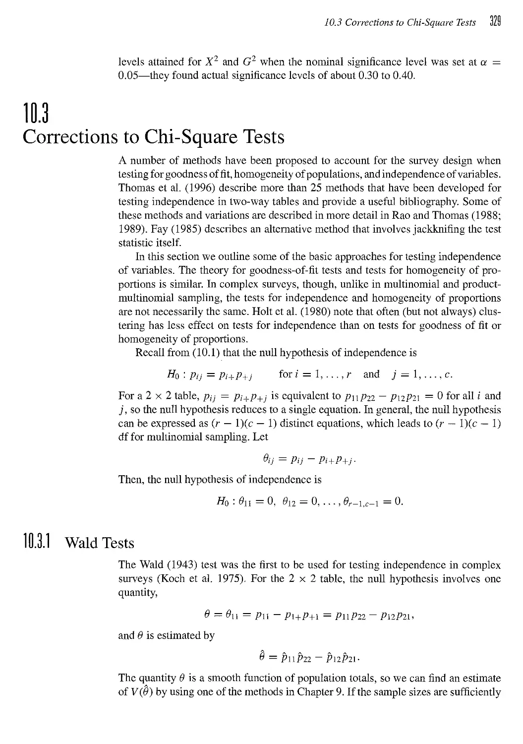 10.3 Corrections to Chi-Square Tests