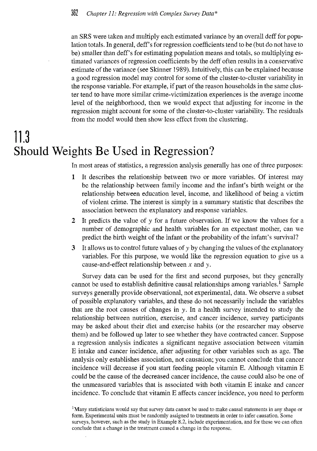 11.3 Should Weights Be Used in Regression?
