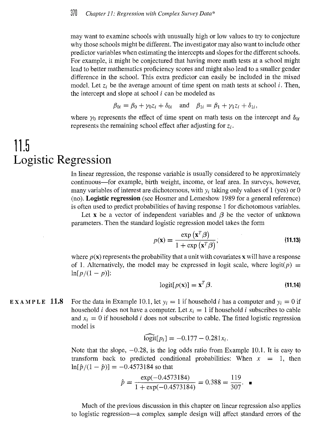 11.5 Logistic Regression