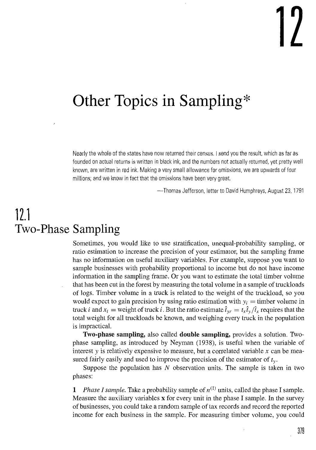 12 Other Topics in Sampling*