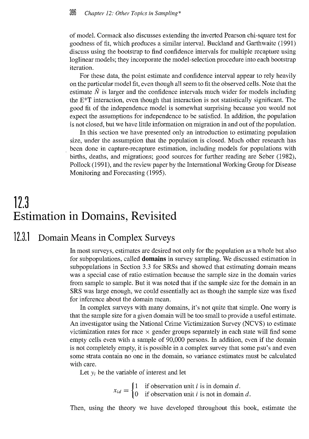 12.3 Estimation in Domains, Revisited