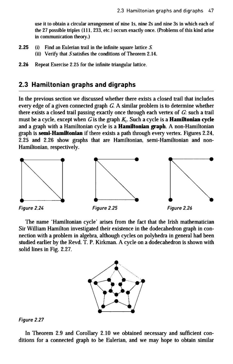 2.3 Hamiltonian graphs and digraphs