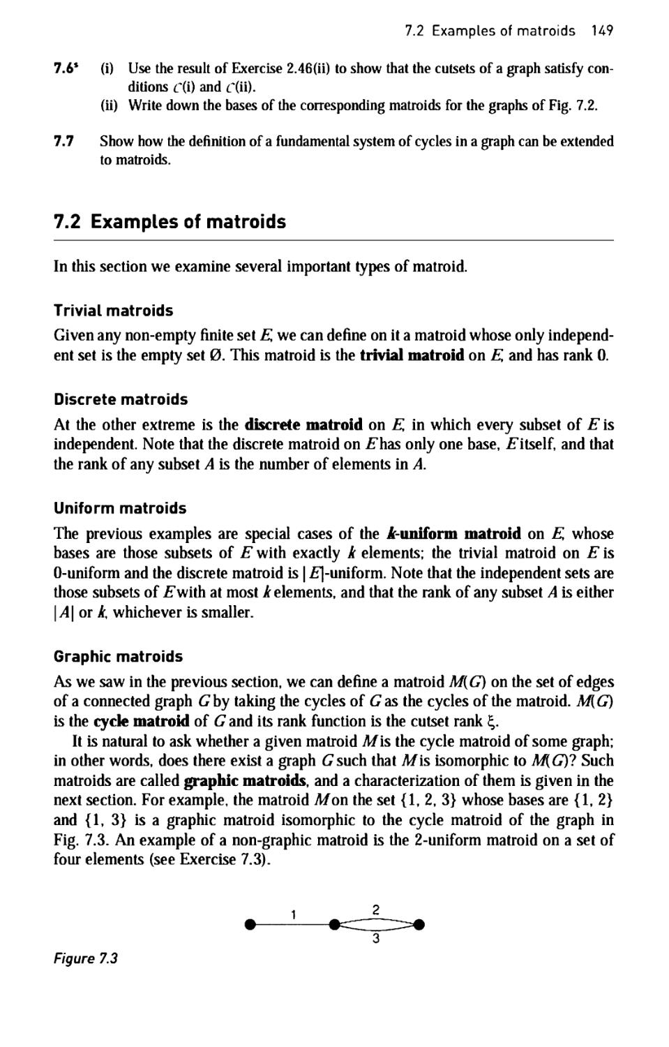 7.2 Examples of matroids