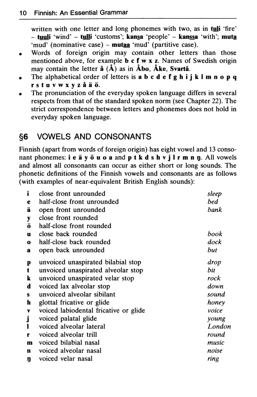§6 Vowels and consonants