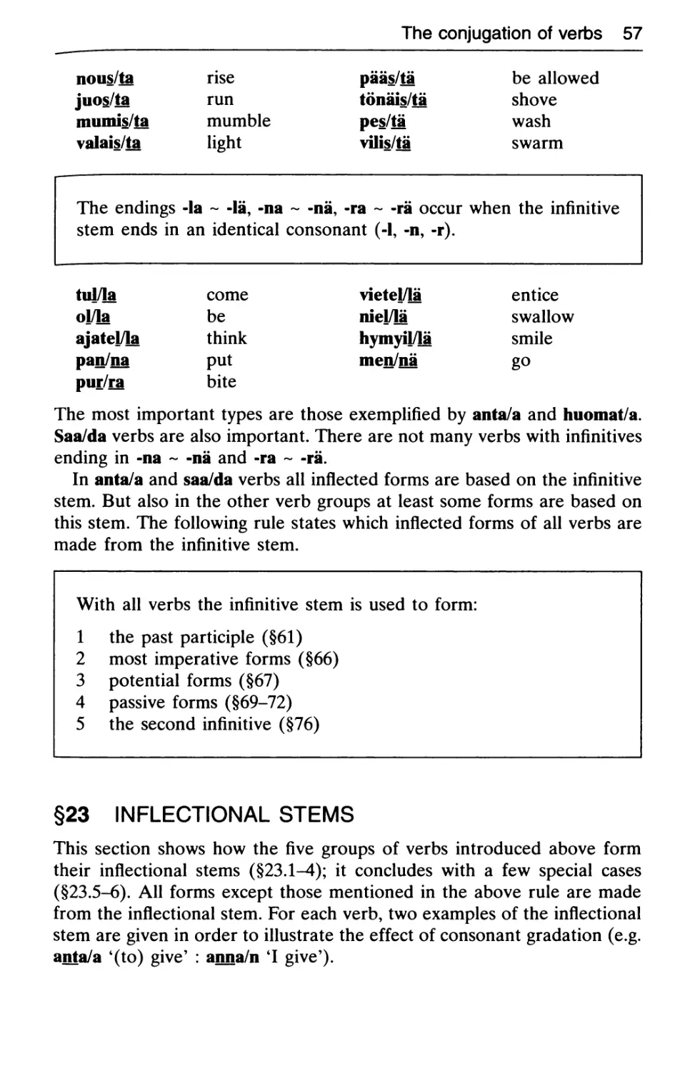 §23 Inflectional stems