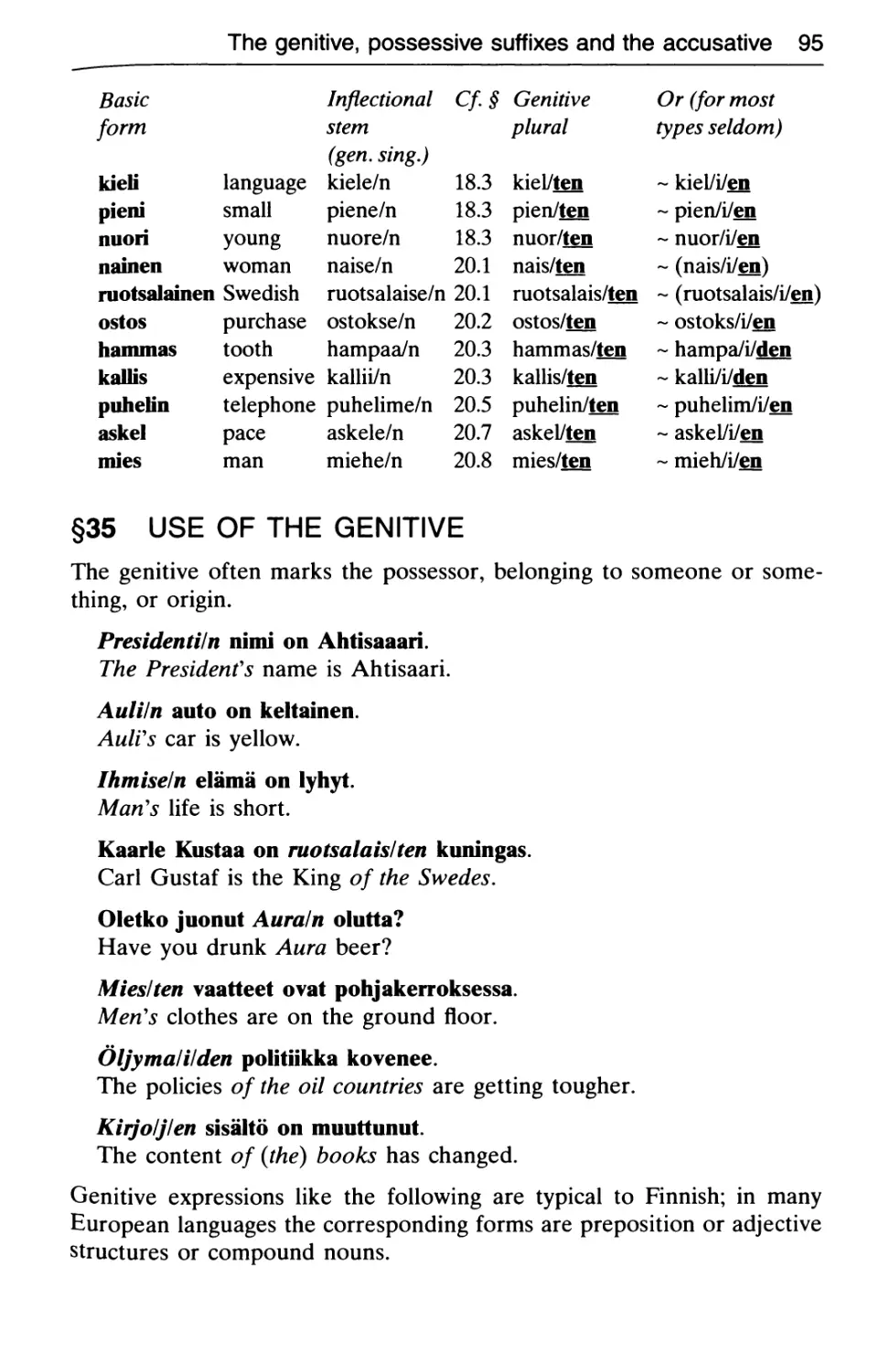 §35 Use of the genitive