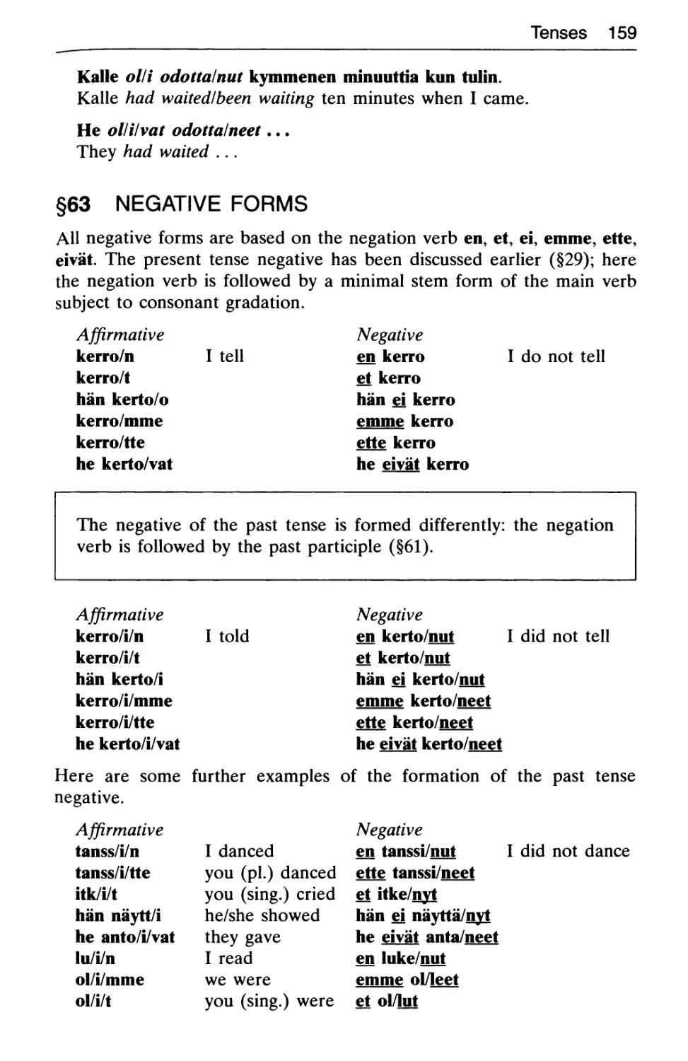 §63 Negative forms
