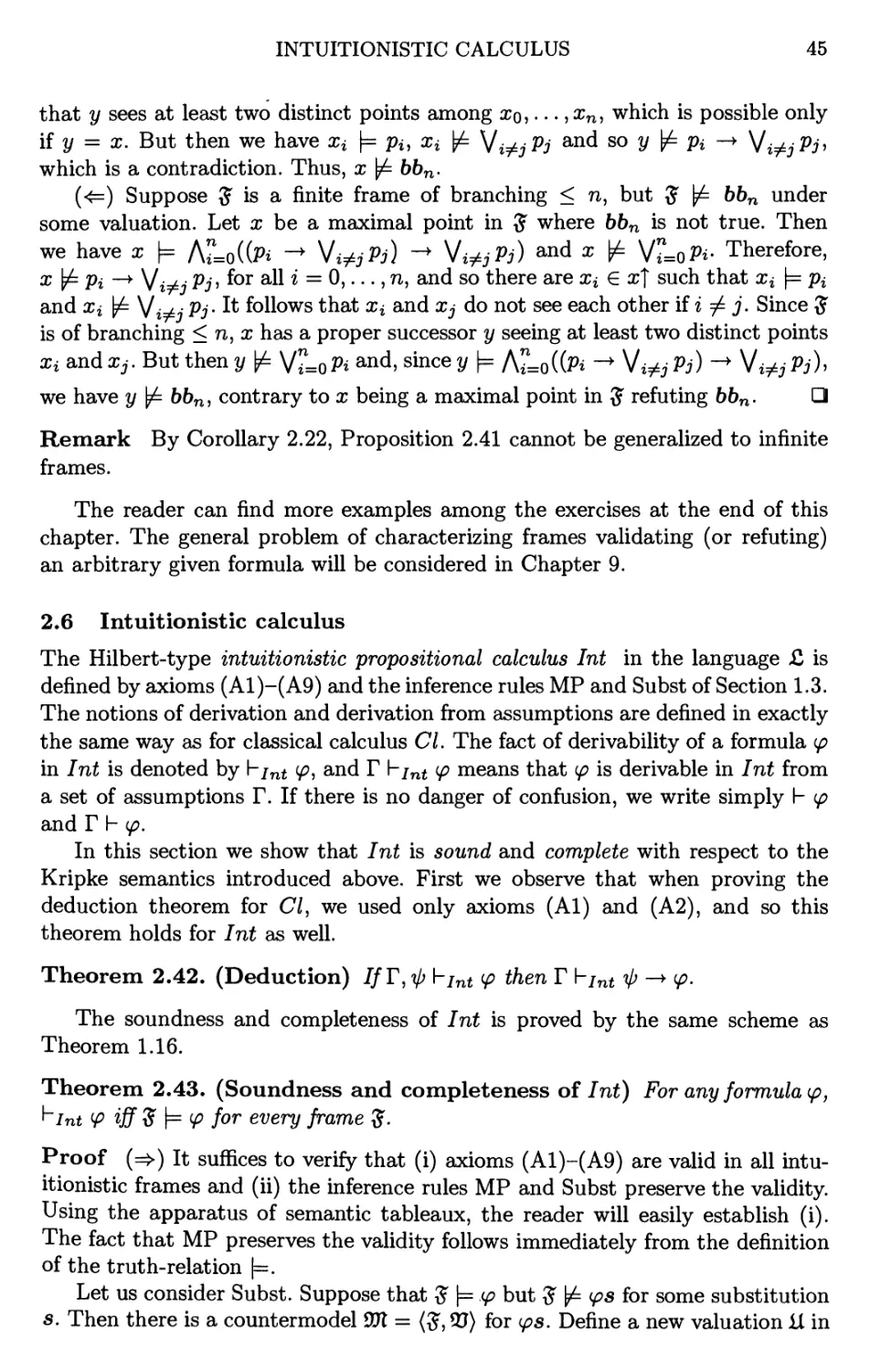 2.6 Intuitionistic calculus