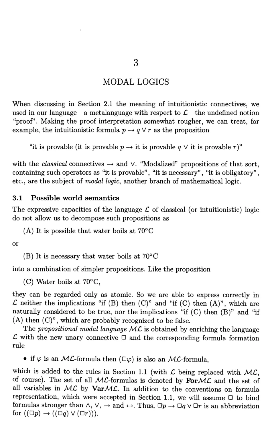 3 Modal logics