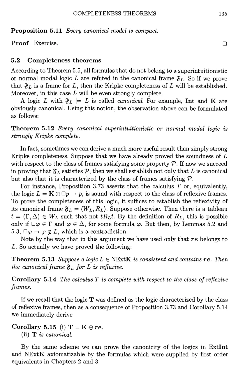 5.2 Completeness theorems