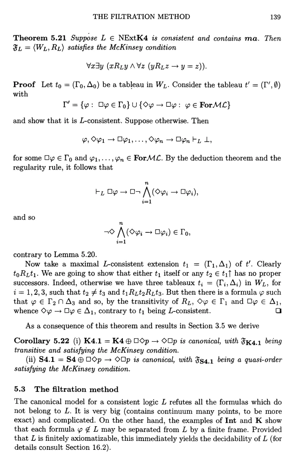 5.3 The filtration method