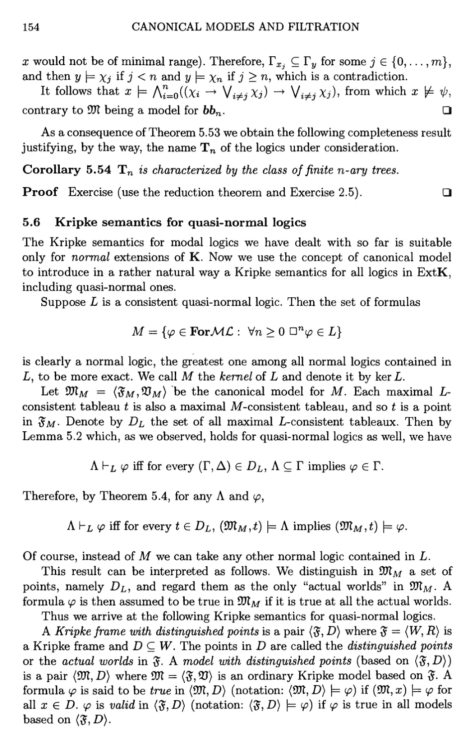 5.6 Kripke semantics for quasi-normal logics