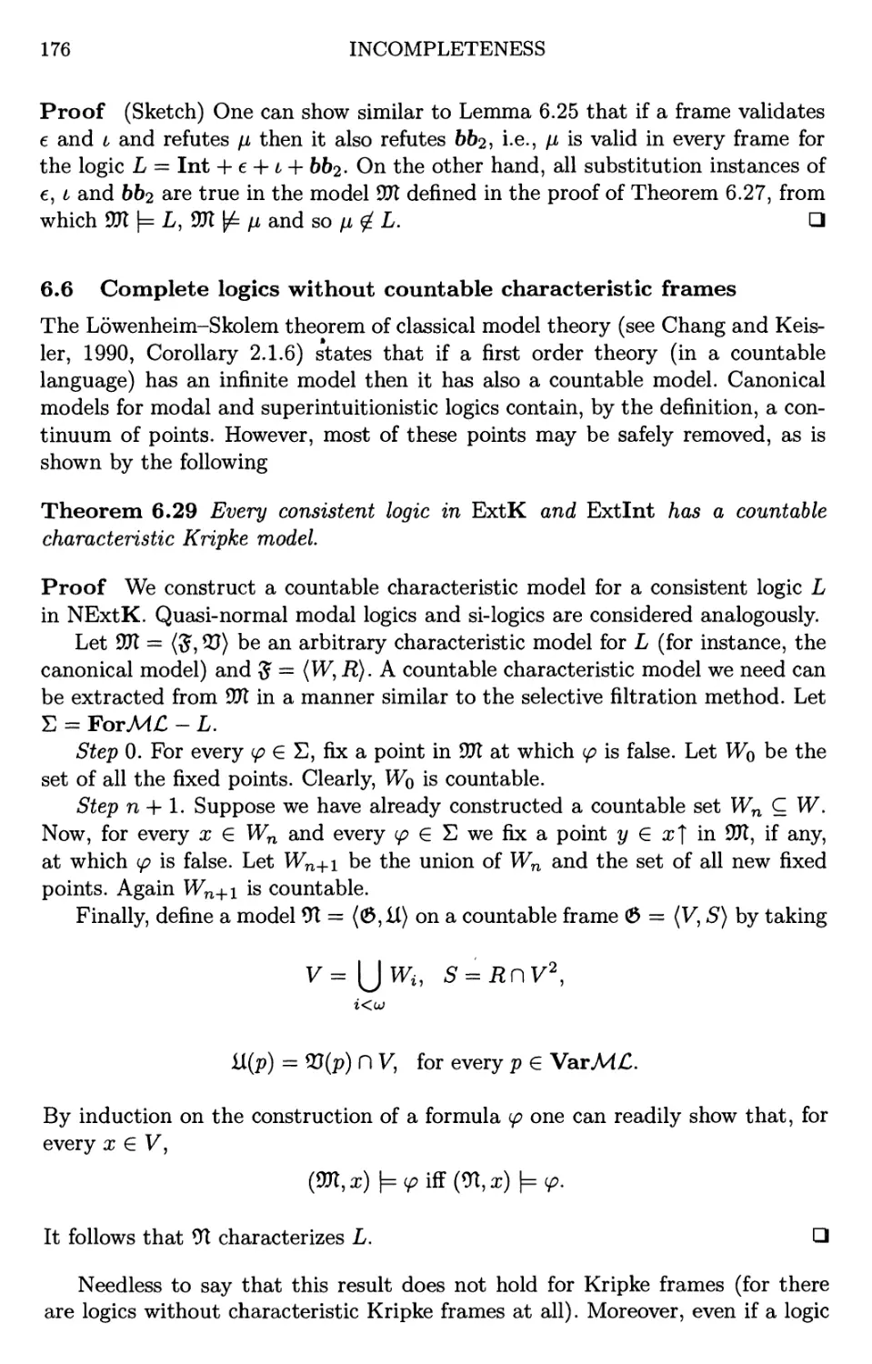 6.6 Complete logics without countable characteristic frames