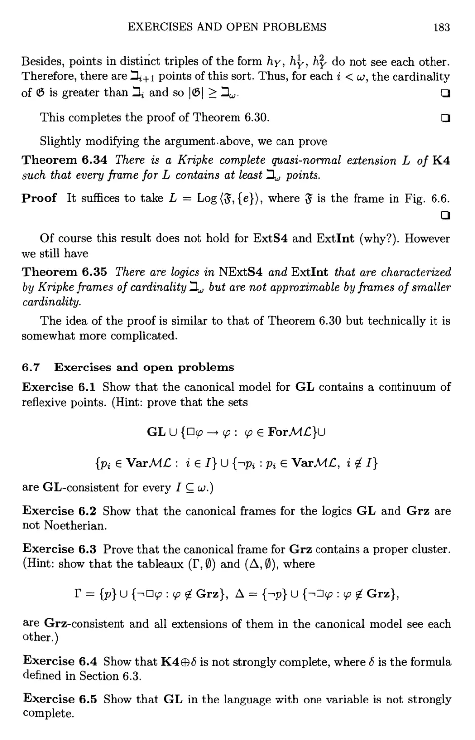 6.7 Exercises and open problems