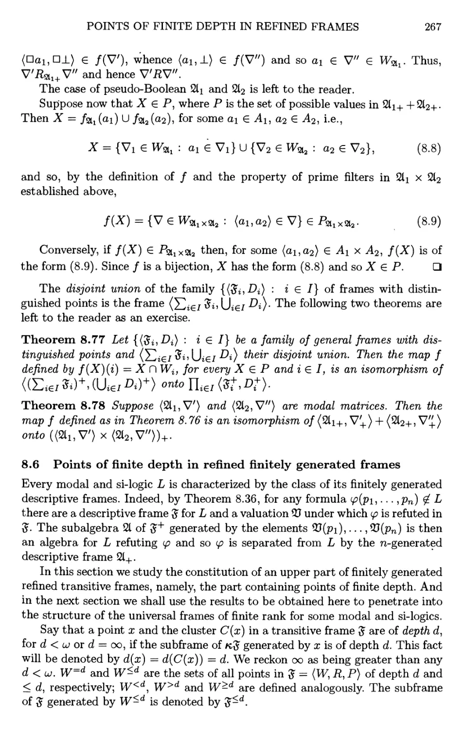 8.6 Points of finite depth in refined finitely generated frames