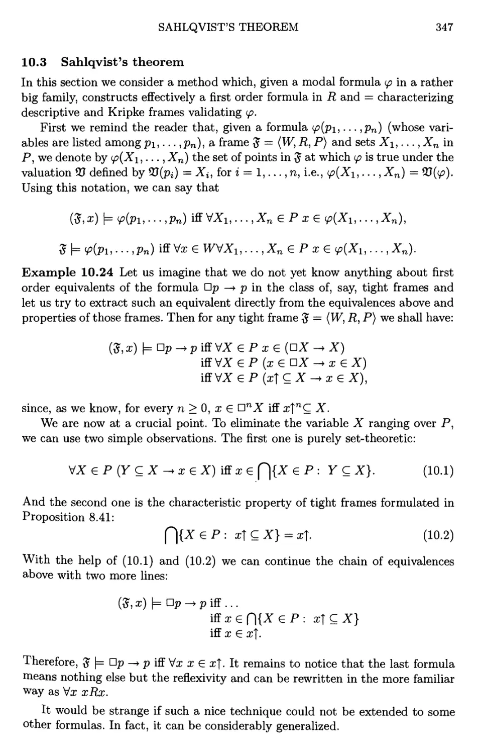 10.3 Sahlqvist's theorem
