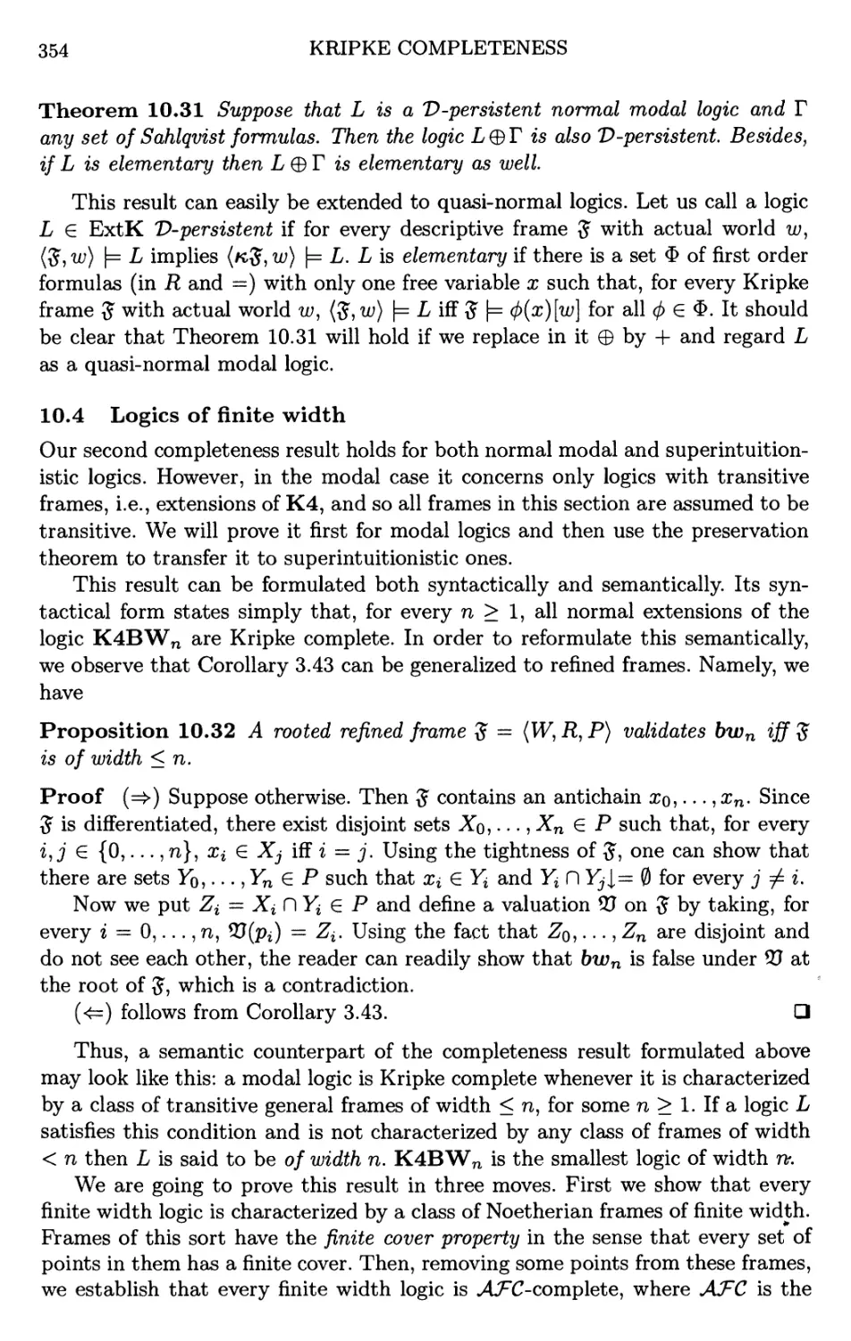 10.4 Logics of finite width